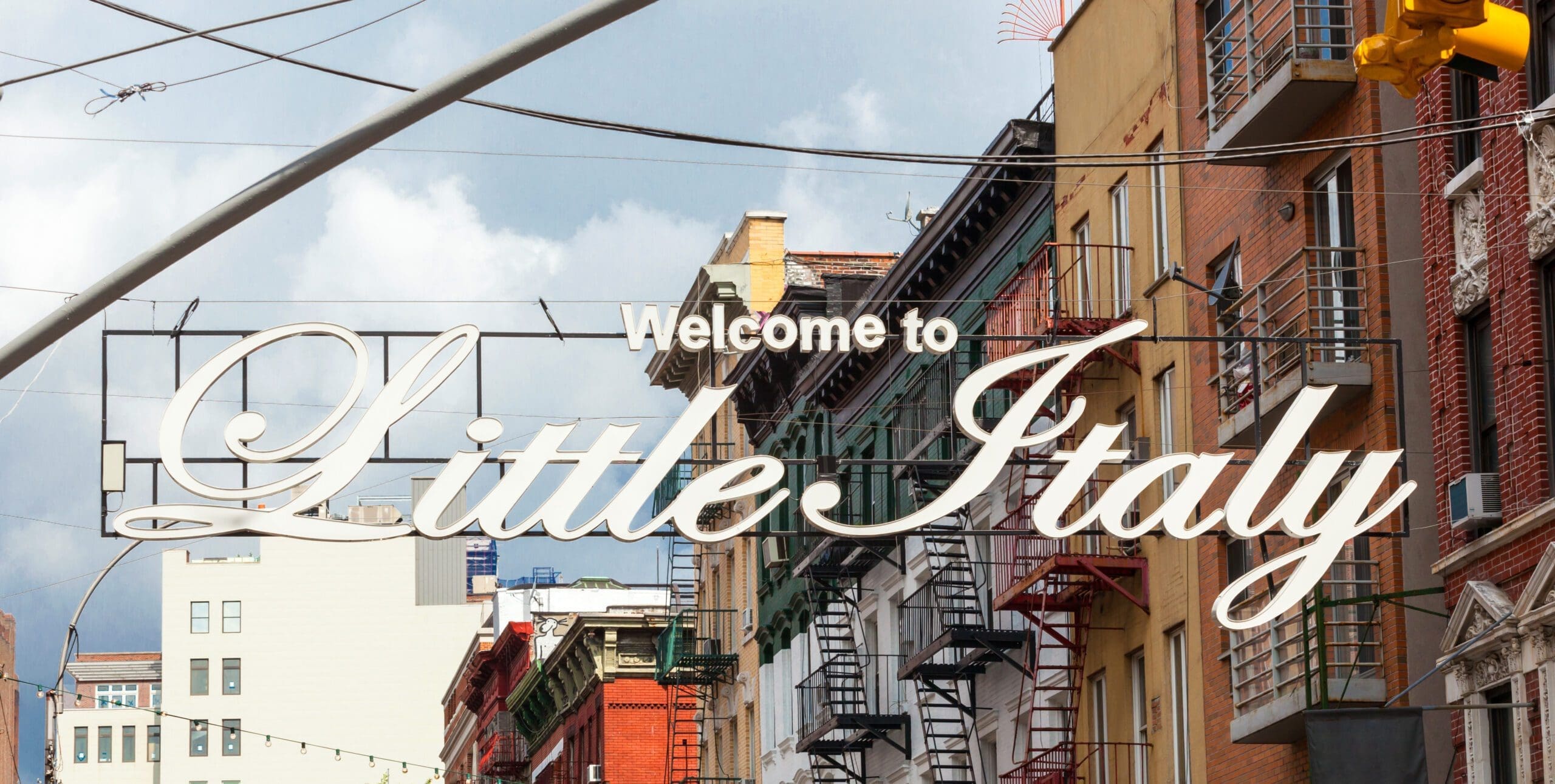 Welcome to Little Italy sign in Lower Manhattan.